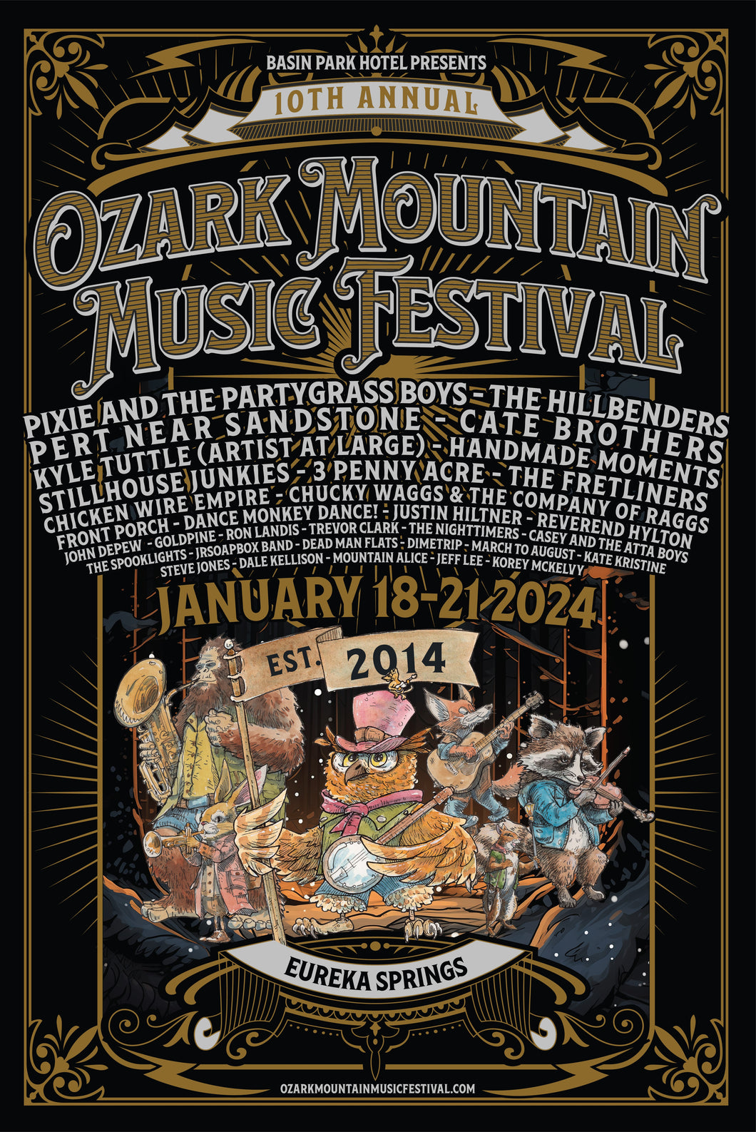 Ozark Mountain Music Festival Limited Edition Silver Foil Poster 10 Year Anniversary