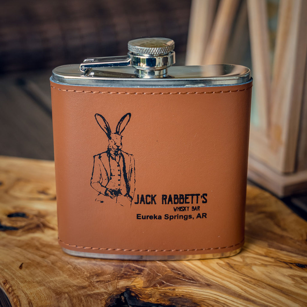 Jack Rabbet Leather Flask